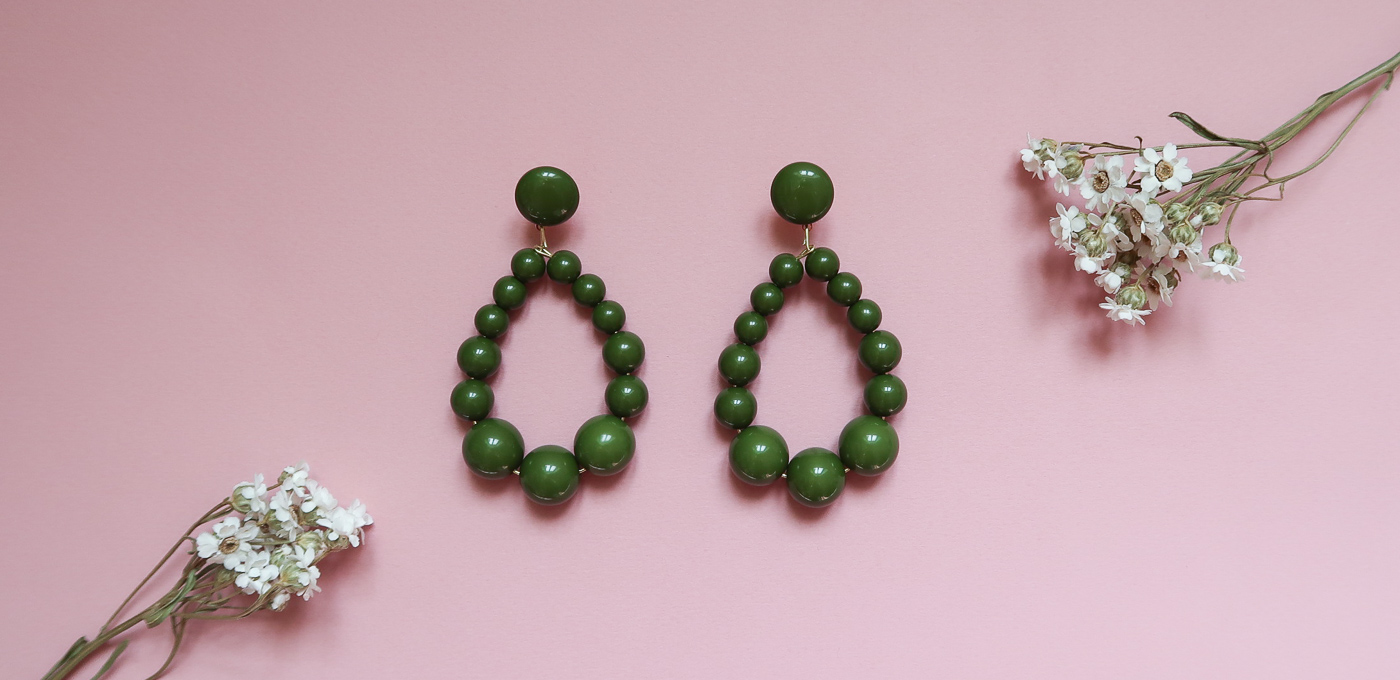 Trio de Boucles d'oreilles DIY avec perles vintage colorées