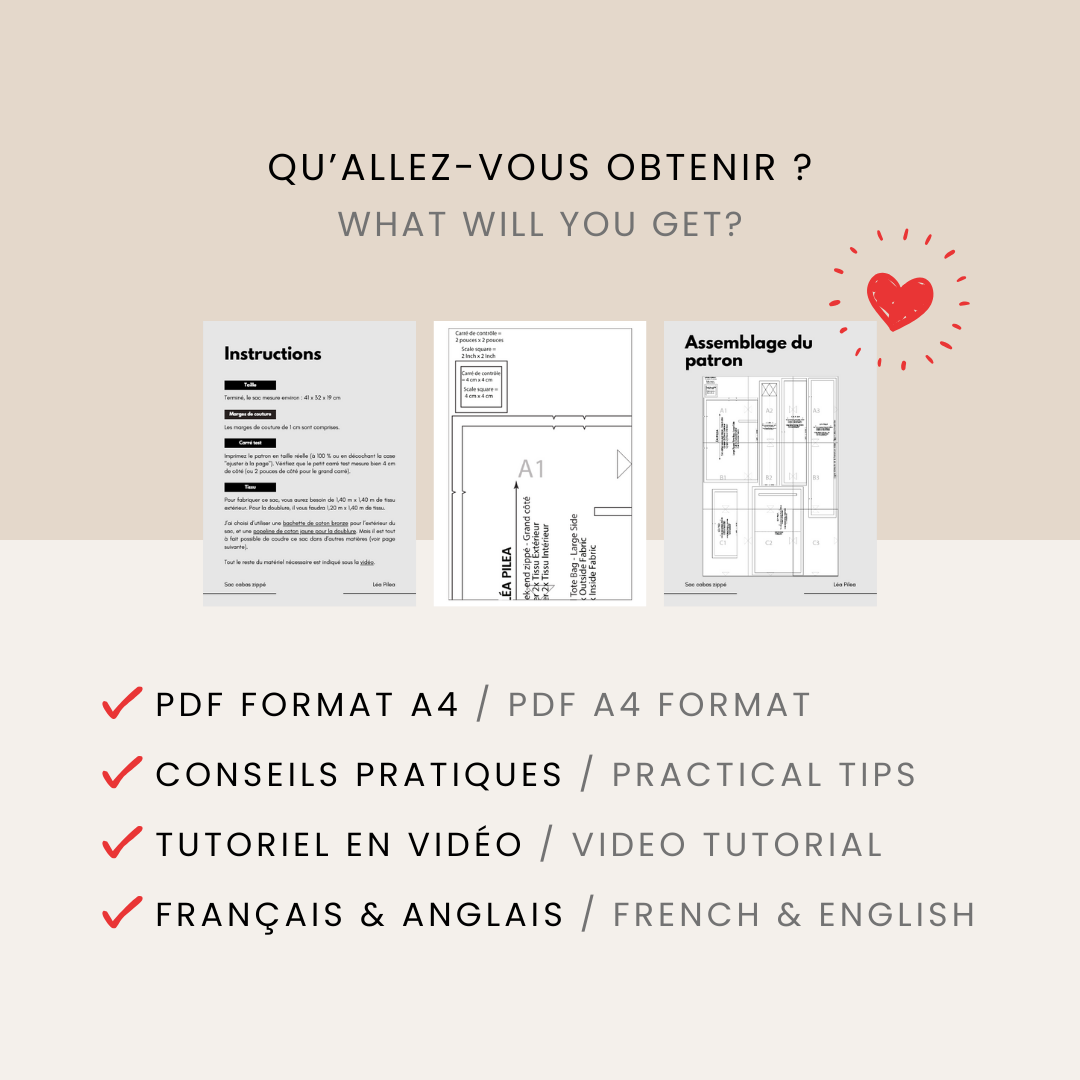 Le Sac cabas zippé - Patron de couture | PDF – Image 11