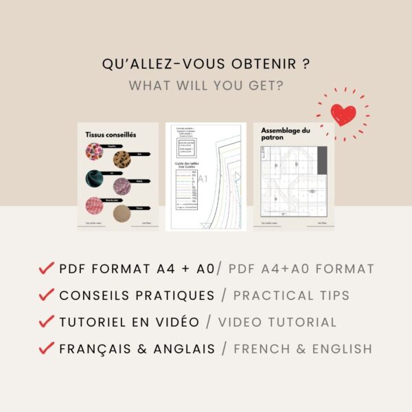 Le Top Cache-cœur - Patron de couture | PDF